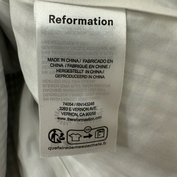 Reformation Amela Linen Top Remy Check
Gingham Black White - Picture 9 of 15